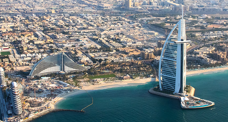 Burj Al Arab has become an iconic image of Duabi's coast. 